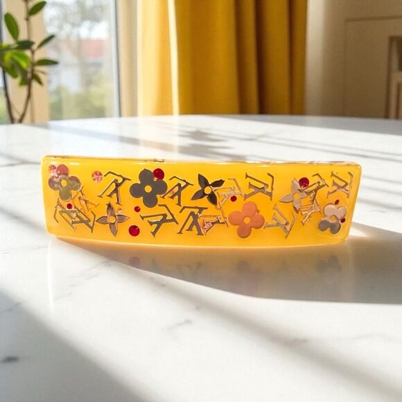 Louis Vuitton Yellow Monogram Floral Hair Clip - Picture 1 of 6